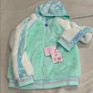 NWT Girls Hoodie - Fur & Sequin